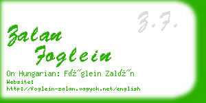 zalan foglein business card